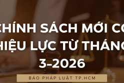 Chính sách mới có hiệu lực từ tháng 3-2026